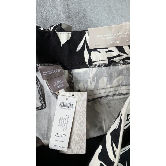 NWT CHICOS Pants 2.5R 14R Brigitte Slim Leg Floral Print So Slimming - Picture 5 of 9